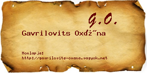 Gavrilovits Oxána névjegykártya